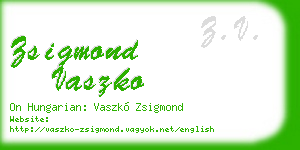 zsigmond vaszko business card